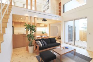 富山市展示場のリビングの写真